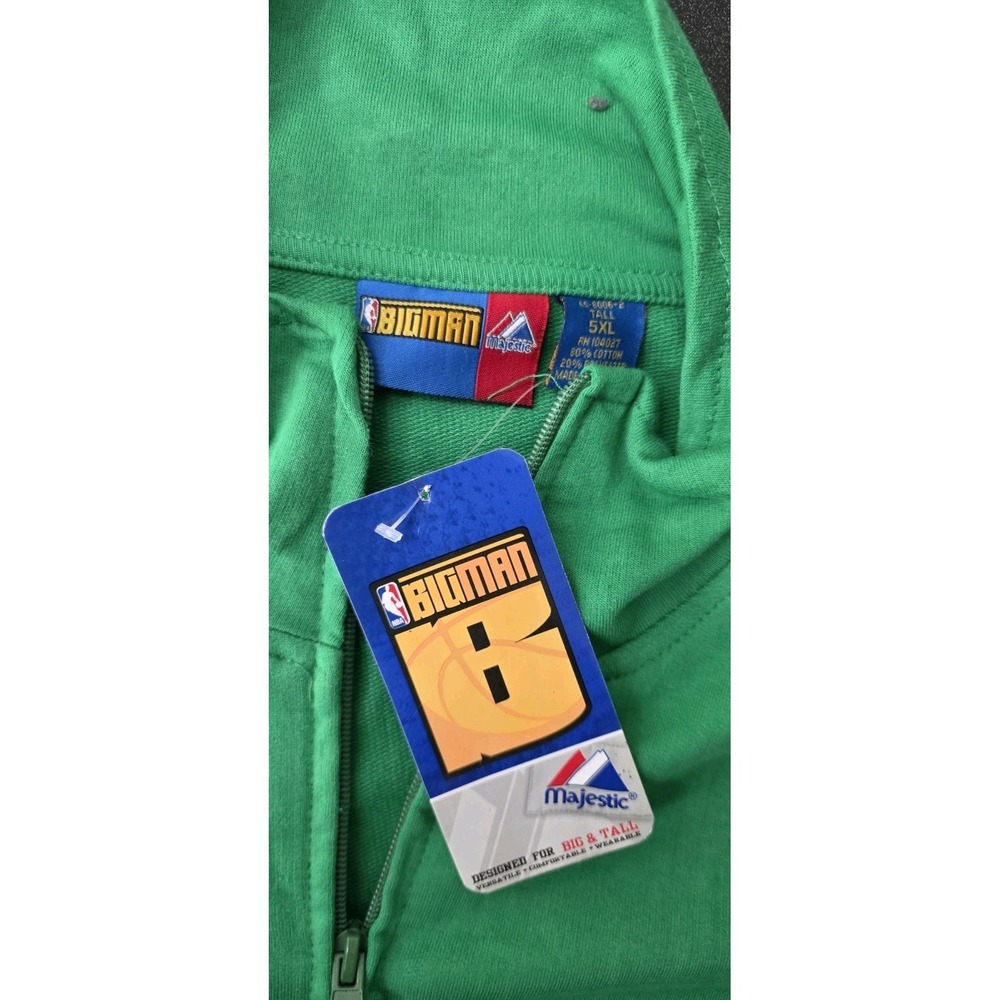 New Boston Celtics Majestic Bigman Track Jacket Green NBA Windbreaker Men 5XL - Picture 5 of 6